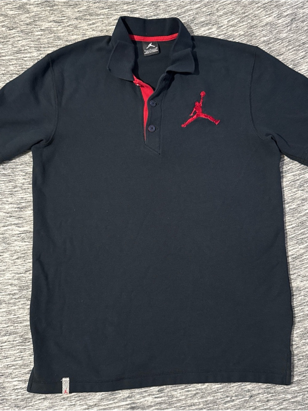 Jordan Polo Shirt - Black with Red Logo